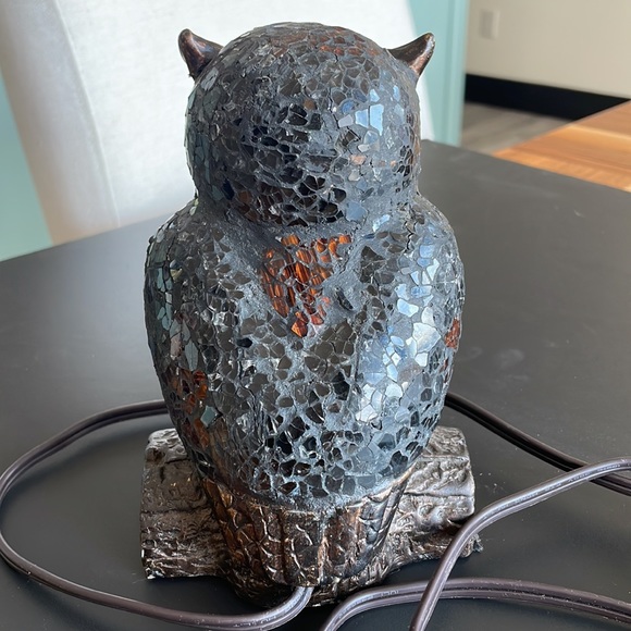 *SOLD*****Vintage Mosaic Crackle Glass Night Owl Table Nightstand Lamp - Picture 6 of 16